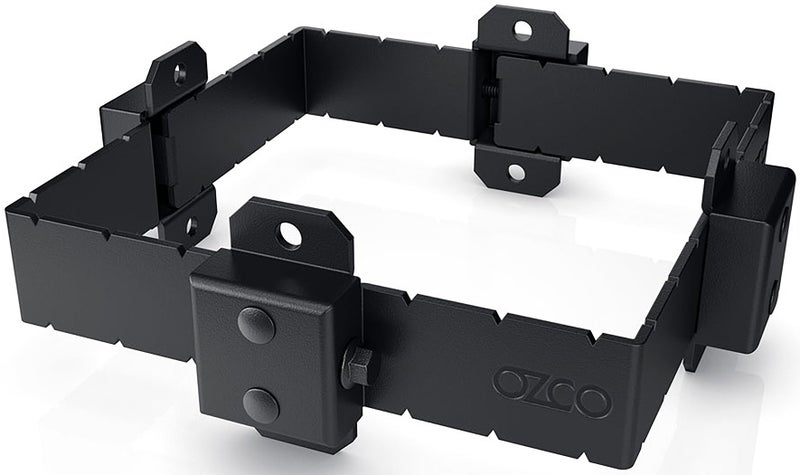 OZCO Ironwood 8x8 Post Band with Matching Hardware | Black Powder-Coated Galvanized Steel Clamp for Outdoor Wood Structures, 51787 - Image 1